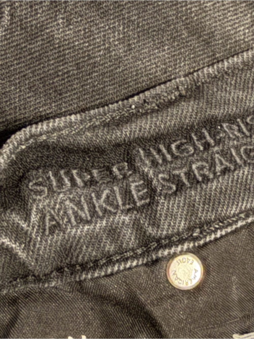 American Eagle High-Rise Straight Leg Jeans in Washed Black - Picture 5 of 6